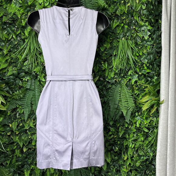 GUESS BY MARCIANO Dress Women‎ 00 Purple Zip Detail Belted Round Neck 2032 - Picture 9 of 9